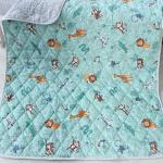 Одеяло-покрывало детское  BabyRelax  110х140 леб.пух 100 гр., бязь,  Сафари (мята)
