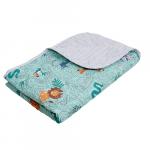 Одеяло-покрывало детское  BabyRelax  110х140 леб.пух 100 гр., бязь,  Сафари (мята)