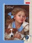 Бизнес-блокнот А6 64 л. кл./лин. ДЕВОЧКА И ЩЕНОК 7БЦ тв.обл. гл.лам. 60 г/м2