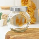 Банка стеклянная для сыпучих продуктов Доляна «Металлик», 700 мл, 12_13_8,5 см