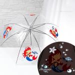 Зонт детский «Русалочка и морской мир» п/а прозрачный светоотражающий d=90 см