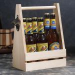 Ящик для пива 22,5х15,5х33 см под 6 бутылок, натуральный