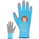 Перчатки нейлоновые детские "Little gardener-Ёжик" с полиуретановым покрытием полуоблитые, голубые XS р-р ДоброСад
