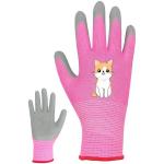 Перчатки нейлоновые детские "Little gardener-Котик" с полиуретановым покрытием полуоблитые, розовые M р-р ДоброСад
