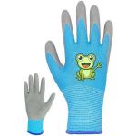Перчатки нейлоновые детские "Little gardener-Лягушонок" с полиуретановым покрытием полуоблитые, голубые S р-р ДоброСад
