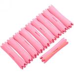 Бигуди пластмассовые-коклюшки с резинками 10шт d-2,2см "KUDRI", цвет розовый, (прозрачный пакет с подвесом)
