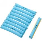 Бигуди пластмассовые-коклюшки с резинками 10шт d-1.2см "KUDRI", цвет голубой, (прозрачный пакет с подвесом)