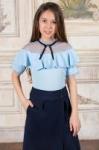 Блузка для девочки SP0202. 3 Голубой