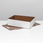 Коробка под торт с окном, белая, 30 х 40 х 12 см