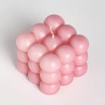 Свеча фигурная "Бабл куб", 6 см, розовая