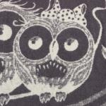 Одеяло байковое Совы на луне 100х140см, цвет серый 400г/м , хлопок 100%