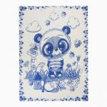 Одеяло байковое Панда 100х140см, цвет синий 400г/м , хлопок 100%