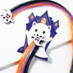 Цветная прядь для волос «Котик-приведение», 40 см, хэллоуин