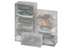Набор 12 коробок для хранения женской обуви 30*18*10 см "Прозрачные" складные, с ручкой, дымчатые