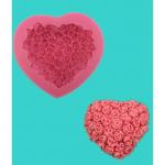 Молд силикон "Сердце из роз" 3х7,3х6,7 см