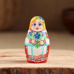 Матрёшка "С васильками", 4 кукольная, 7х4x3,5 см
