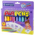Фломастеры воздушные Centropen AirPens Pastel, 10 цв.+8 трафаретов, картон. упаковка, европодвес, 6 1500 1000
