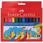 Фломастеры Faber-Castell Замок Jumbo, 12 цв., утолщенные, смываемые, картон, европодвес, 554312