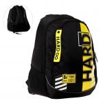 Рюкзак школьный, 42 х 30 х 20 см, эргономичная спинка, Hatber Sreet, Hard Bro, чёрный/жёлтый NRk_78119