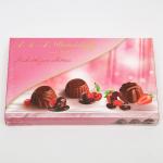 Ассорти конфет из тёмного шоколада (вишнёвое варенье, клюква, клубника), 110 г