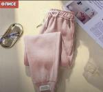 Спортивные штаны женские 7007 "Однотон - Низ Эмблема-Надпись" Розовые