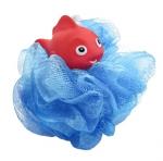 Мочалка-шар для тела полипропиленовая детская "Baby Boom - Рыбка", цвет голубой, 20гр, d-11см