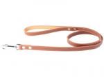 CoLLaR Поводок кожаный двойной с прошивкой, 122*20 мм, коричневый