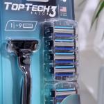 Годовой набор TopTech Razor 3, 1 бритва, 9 сменных кассет (cовместимы с Gillette Fusion)