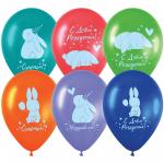 Воздушные шары,  50шт., М12/30см, MESHU Honey bunny, пастель, ассорти, MS_42103