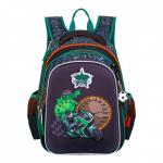 Рюкзак каркасный 39 х 29 х 17 см, Across 410, наполнение: мешок, пенал, чёрный/зелёный ACR22-410-1