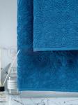 Махровое полотенце жаккардовое Вензель синий ПМА-6599 (307)
