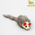 Игрушка для кошек "Серая мышь" с мордочкой из сизаля, 8 см АГ
