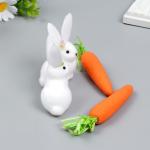 Сувенир "Зайчонок с морковкой" набор 4 шт 15х18 см МИКС