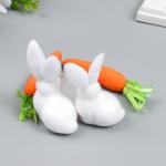 Сувенир "Зайчонок с морковкой" набор 4 шт 15х18 см МИКС