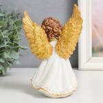 Сувенир полистоун "Малыш ангелок в бежевой тоге, золотые крылья" МИКС 11х7х11,5 см