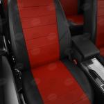 Авточехлы для Lifan Solano 1 с 2008-2016 г., седан, перфорация, экокожа, цвет красный, чёрный