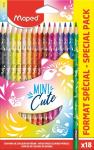 Цветные карандаши декорированные, пластиковые, 18 цветов MAPED MINI CUTE, картонный футляр