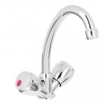 СоюзКран Смеситель для кухни, поворотный излив 20см, керам. кран-буксы 1/2, хром, цинк, SK01-T215