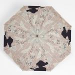 Зонт автоматический «Бабочки», эпонж, с проявляющимся рисунком, 8 спиц, R = 51 см, цвет бежевый
