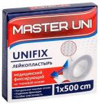 Лейкопластырь master uni unifix медицинский фиксирующий на тканевой основе 1x500 см