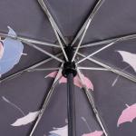 Зонт автоматический «Одуванчик», облегчённый, эпонж, 3 сложения, 8 спиц, R = 52 см, цвет чёрный