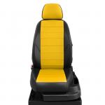 Авточехлы для Ford Fiesta MK5 с 2001-2008 г., хэтчбек, перфорация, экокожа, цвет жёлтый, чёрный