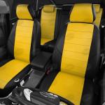 Авточехлы для Ford Fiesta MK5 с 2001-2008 г., хэтчбек, перфорация, экокожа, цвет жёлтый, чёрный