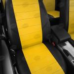 Авточехлы для Ford Fiesta MK5 с 2001-2008 г., хэтчбек, перфорация, экокожа, цвет жёлтый, чёрный