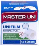 Лейкопластырь master uni unifilm медицинский фиксирующий на полимерной основе 4x500 см
