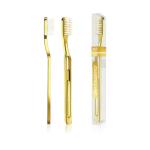Зубная щетка DENTISSIMO (ДЕНТИССИМО) toothbrush GOLD (золотая ручка + средней жесткости прозрачная щетина)