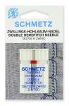 Иглы для бытовых швейных машин Schmetz для мережки двойные 130/705H ZWIHO № 100/2.5, уп.2 иглы