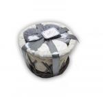 Набор салфеток в подарочной корзинке Cherir/Черир М, 4290066,  6 предметов 28*28-2+30*30-4 серый