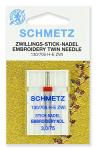 Иглы для бытовых швейных машин Schmetz для вышивки двойные 130/705H-E ZWI №75/3.0, уп.1 игла