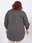 Стильная женская рубашка из хлопка темно-серого цвета